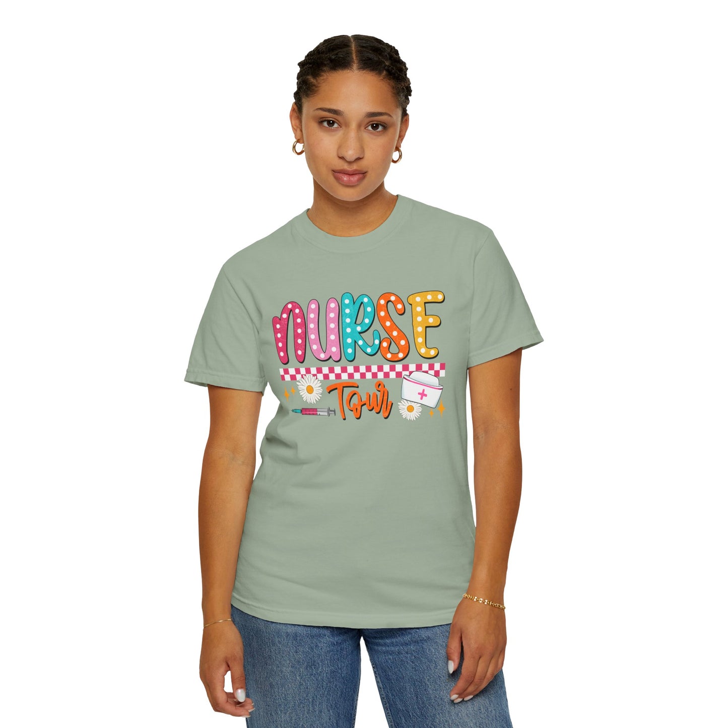 COMFORT COLORS - T-Shirt — "Nurse Tour" Colorful Cute Nursing Graphic Tee