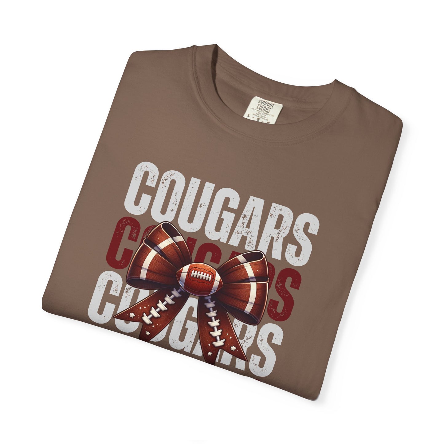 COMFORT COLORS - Cougars Football Bow T-Shirt