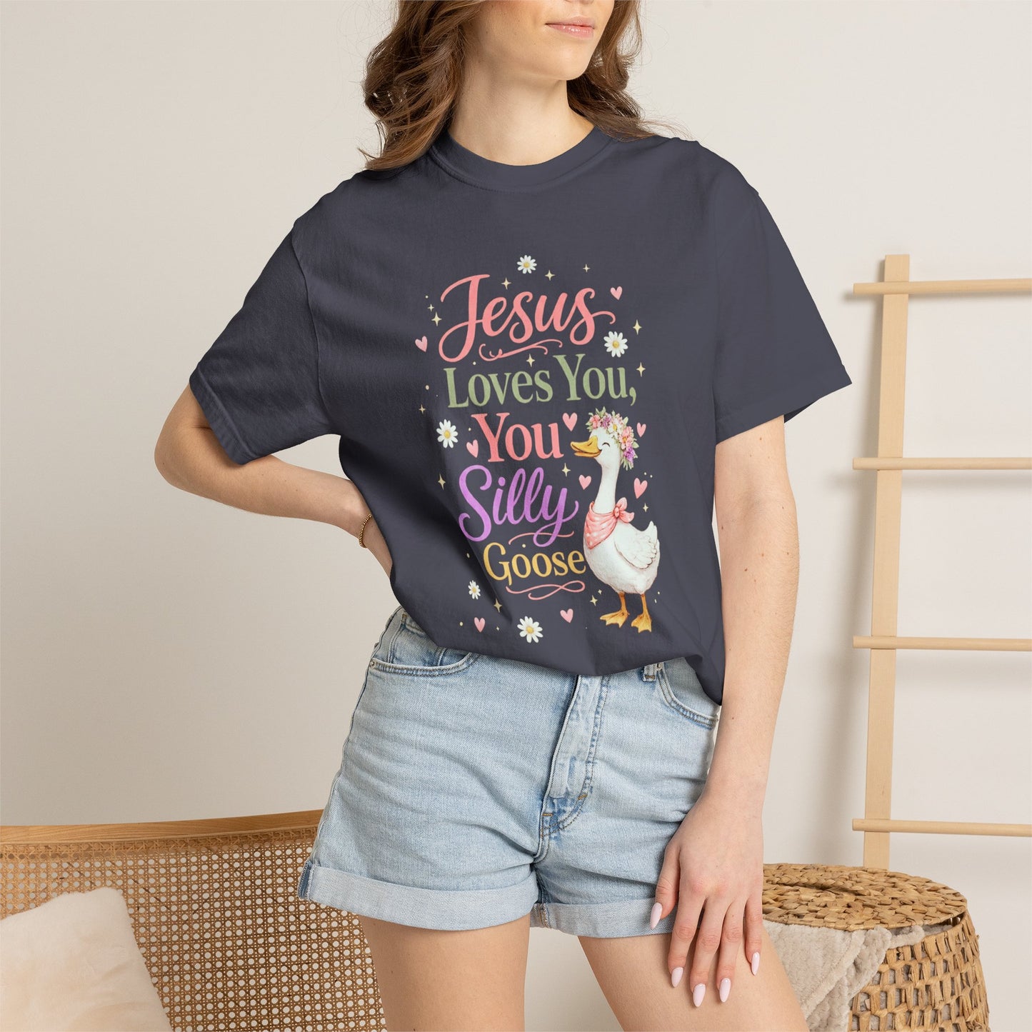 COMFORT COLORS - Jesus Loves You Silly Goose T-Shirt — Cute Christian Graphic Tee