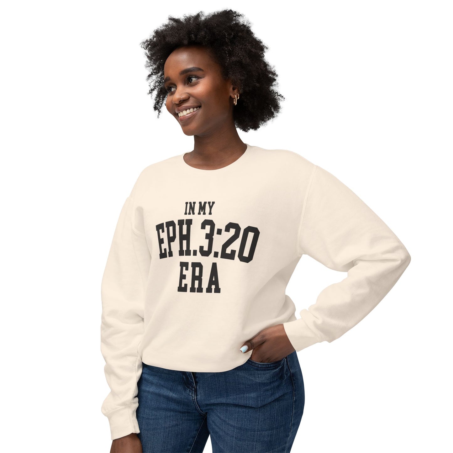 COMFORT COLORS - Eph. 3:20 Era Crewneck Sweatshirt — Inspirational Christian Pullover