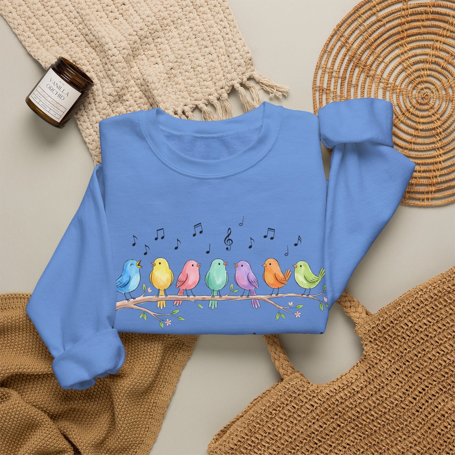 GILDAN - Psalm 89:1 Birds Crewneck Sweatshirt — I Will Sing of the Goodness of God Christian Sweatshirt