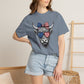 COMFORT COLORS - Patriotic Highland Cow T-Shirt — American Flag Heart Sunglasses