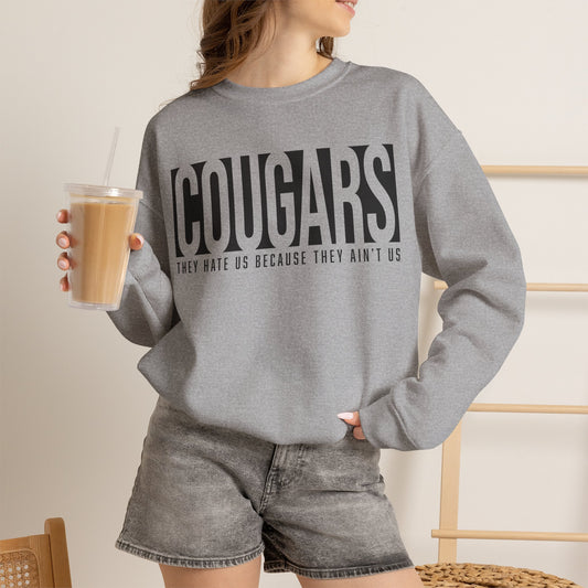 GILDAN -Cougars Crewneck Sweatshirt – “They Hate Us Because They Ain’t Us” Retro Sports Style