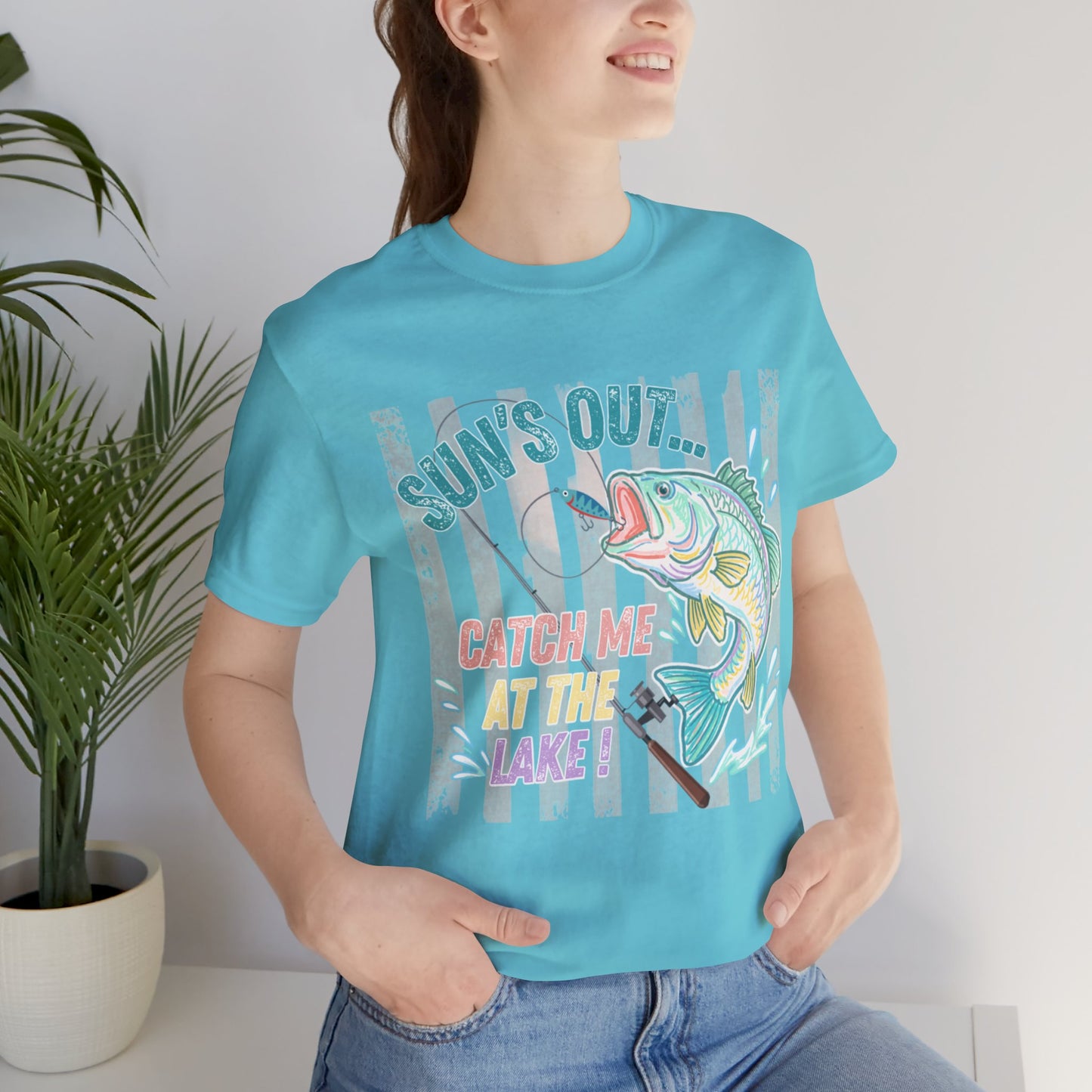 BELLA CANVAS - Sun's Out Catch Me at the Lake T-Shirt — Bass Fishing Summer Tee