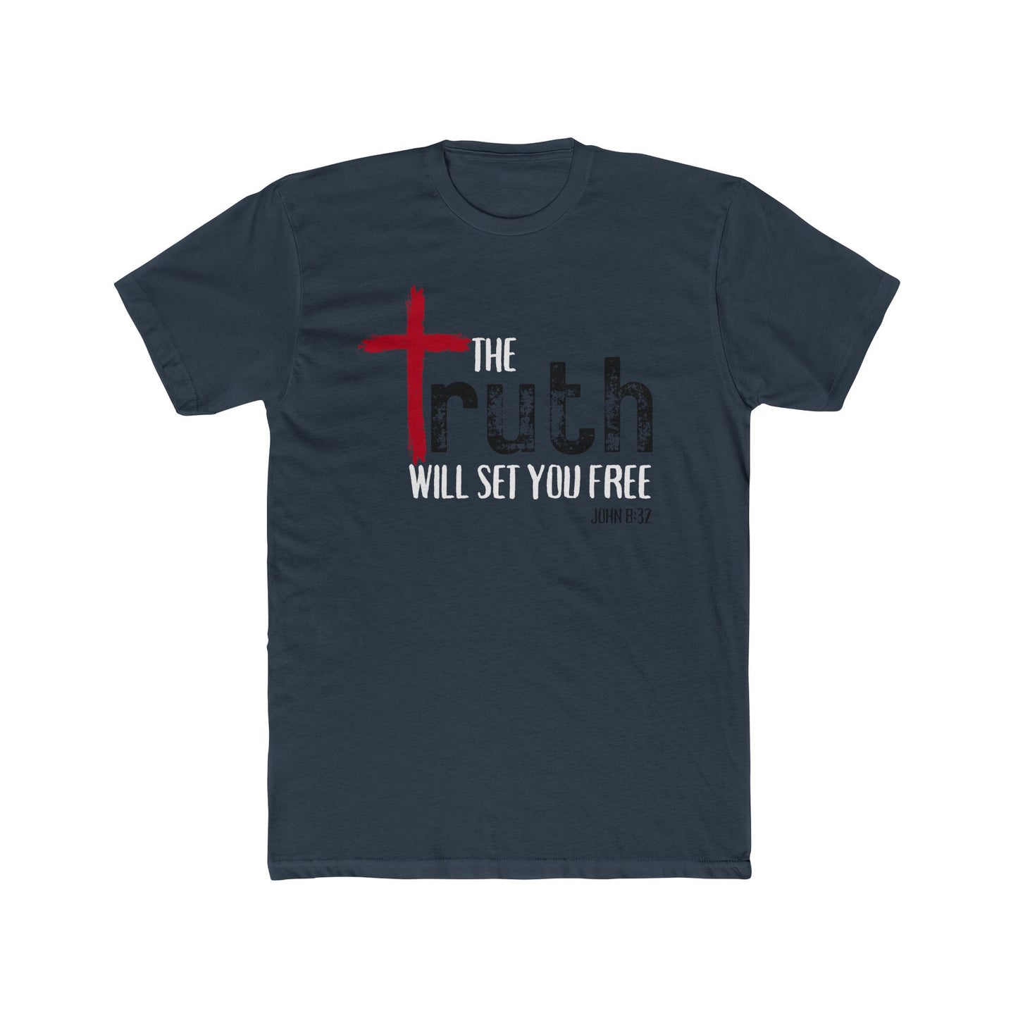 Faith 'Truth' T-Shirt — Christian Cross Graphic Tee (John 8:32)