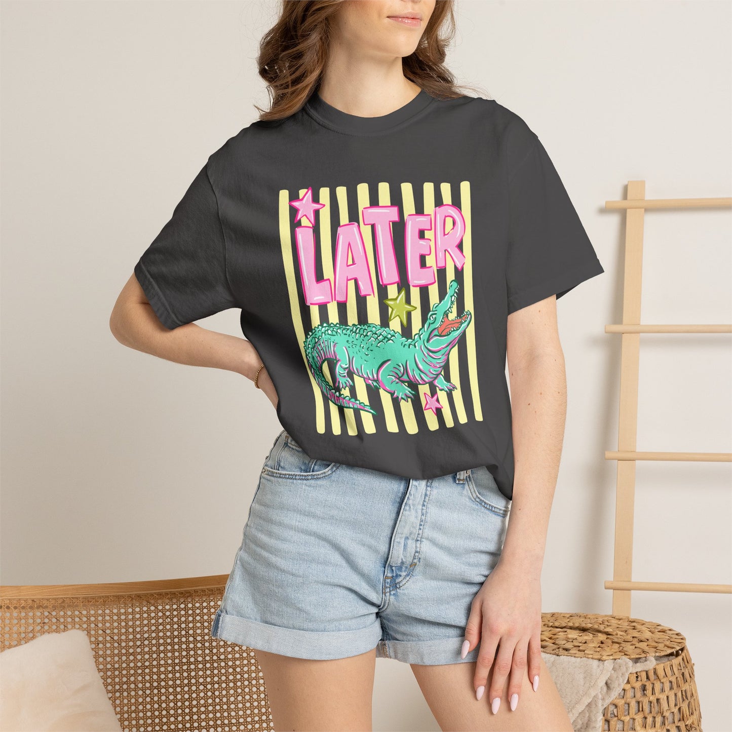 Later Alligator Graphic T-Shirt — "Later" Front / "After While" Back