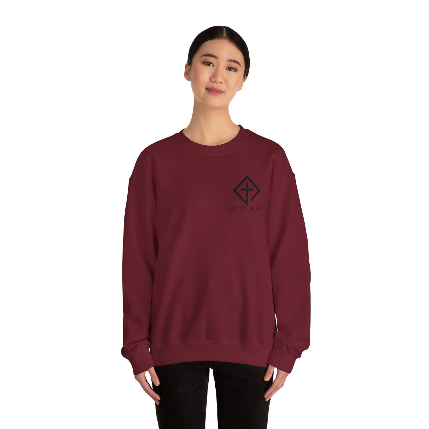 CENTRAL BAPTIST BLACK FONT ADULT SWEATSHIRT