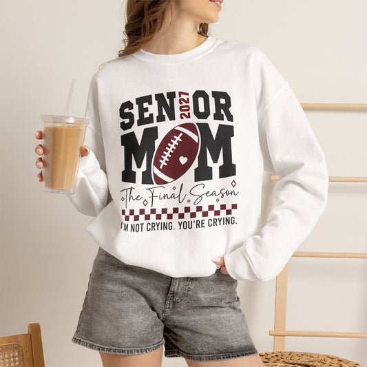 GILDAN - Senior Mom Football Crewneck Sweatshirt — "The Final Season" 2024