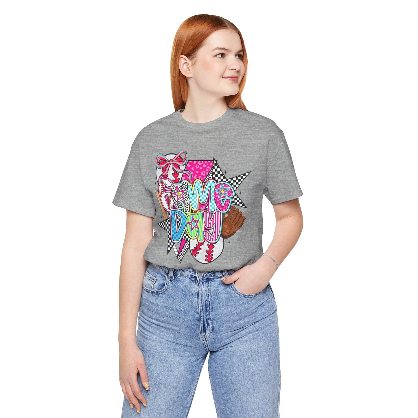 BELLA CANVAS - Baseball Mom Tee – 'Game Day' Colorful Pop Art Soft Cotton T-Shirt