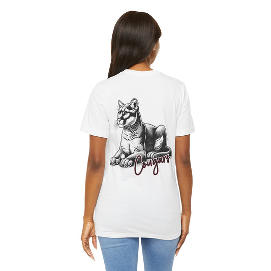 BELLA CANVAS - Cougars Vintage Mascot Tee — Retro Cougar Graphic Short Sleeve Shirt