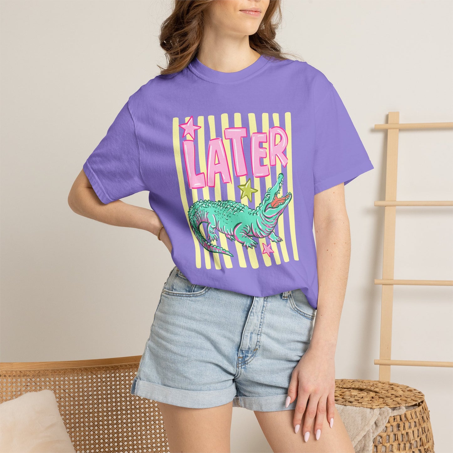 Later Alligator Graphic T-Shirt — "Later" Front / "After While" Back