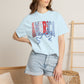 COMFORT COLORS  - America Graphic T-Shirt – Patriotic Red White Blue Tee with Ribbon