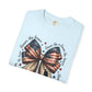 COMFORT COLORS - Patriotic American Flag Bow T-Shirt — "Home of the Brave" Fourth of July Tee