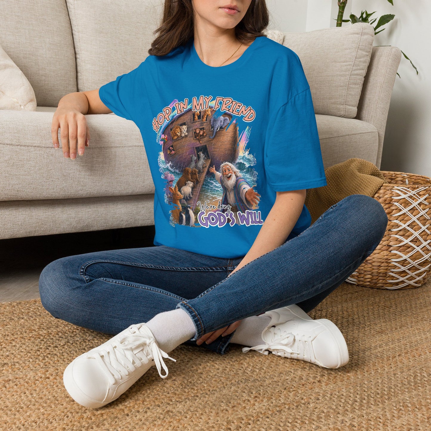 GILDAN - Hop In My Friend T-Shirt — Cute Noah’s Ark Animal Graphic Tee