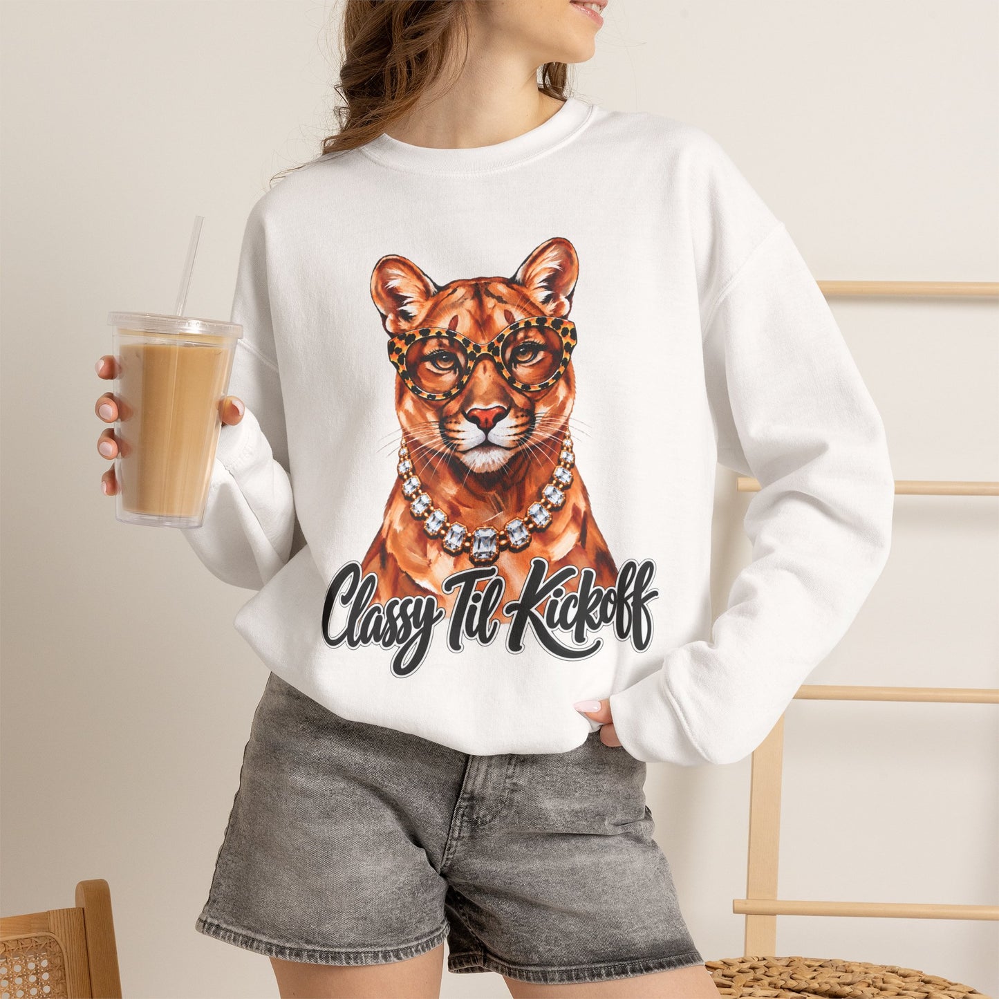 GILDAN - Classy Lil Kickoff  Cougar Graphic Sweatshirt