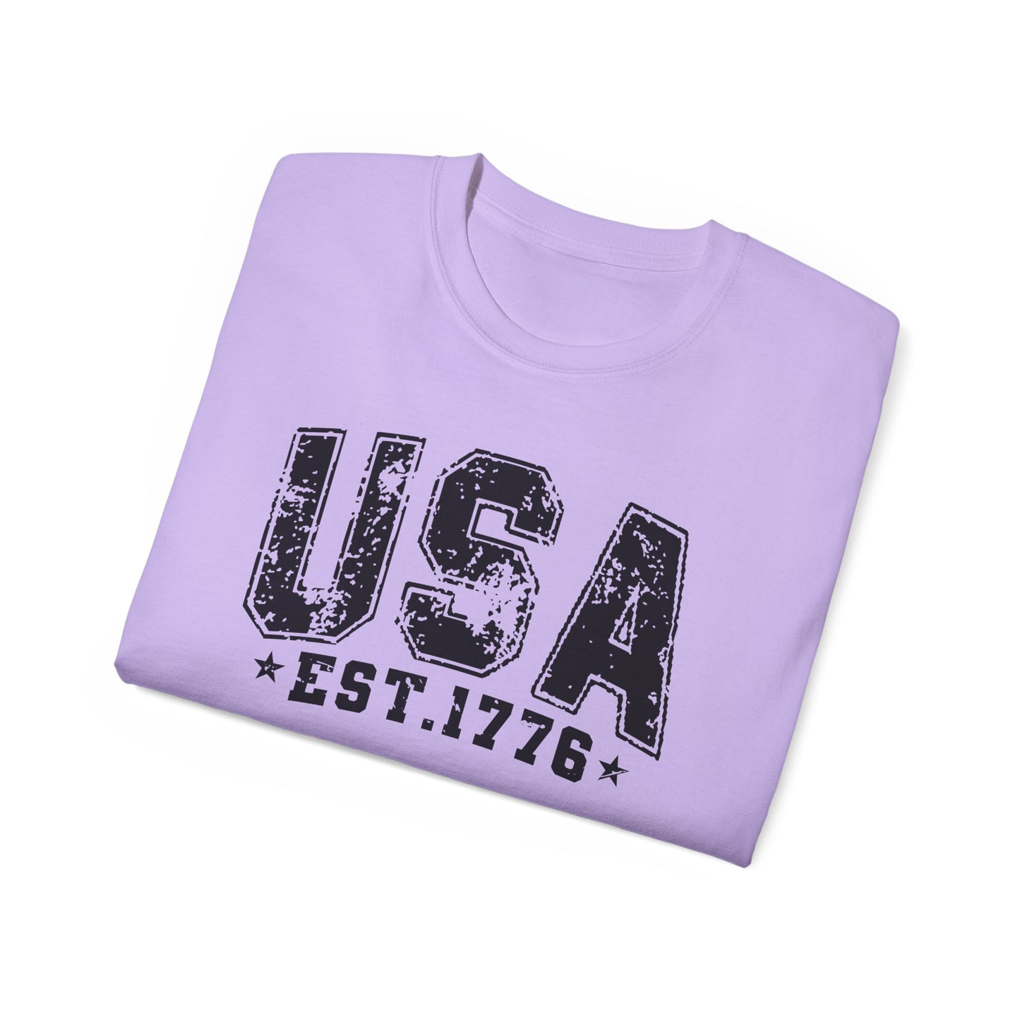GILDAN - USA EST.1776 T-Shirt — Vintage Patriotic American Tee for 4th of July