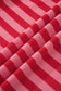 Red Stripe Puff Short Sleeve T Shirt Matching Shorts Set