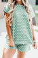 Brown Polka Dot Print Short Set