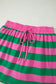 Pink Stripe Dolman Tee Drawstring Skort Athletic 2pcs Set