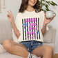 Jesus Made Her a Mama T-Shirt — Christian Mom Tee (Pink & Blue Ribbon)