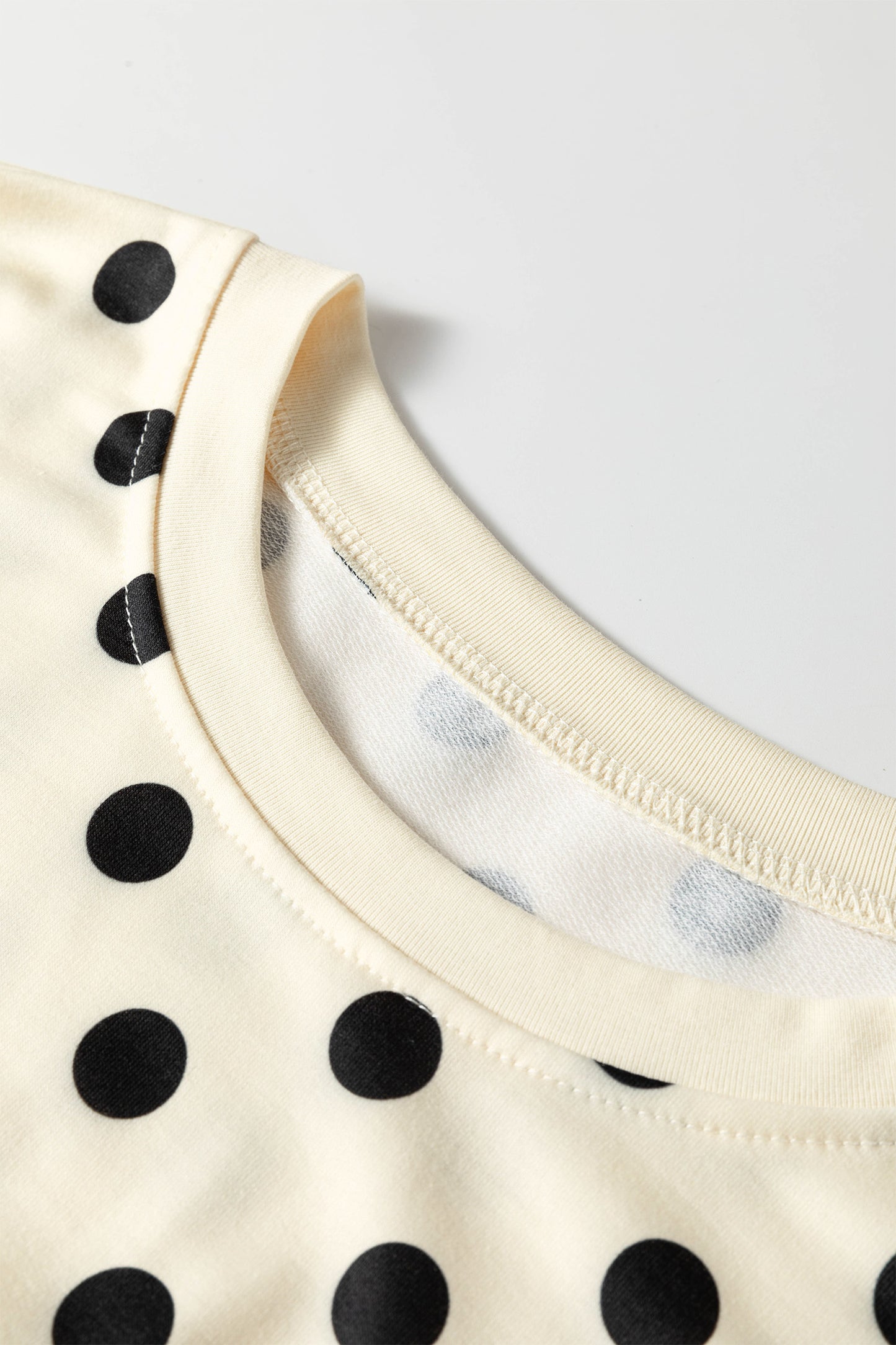 Green Polka Dot Oversized Top Drawstring Short Set