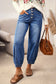 Blue 4 Buttons Front Tapered Casual Loose Fit Jeans