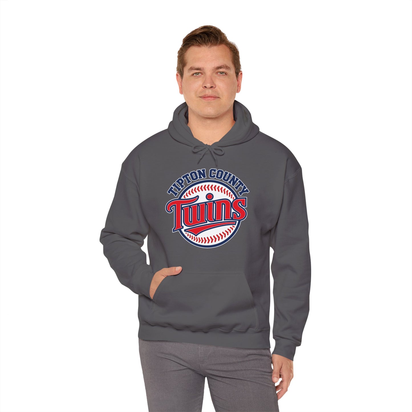Twins Baseball Hoodie — Tipton County Team Logo & Custom Number (Chapman 13)
