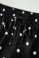 Sky Blue Exposed Seam Detail Polka Dot Loose Tee Drawstring Shorts Set