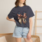 COMFORT COLORS - Patriotic American Flag Bow T-Shirt — "Home of the Brave" Fourth of July Tee