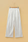Jet Stream Drawstring Elastic Waist Button Pleated Detail Wide Leg Pants