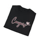 Cougars Script T-Shirt — Retro Pink Heart Team Tee