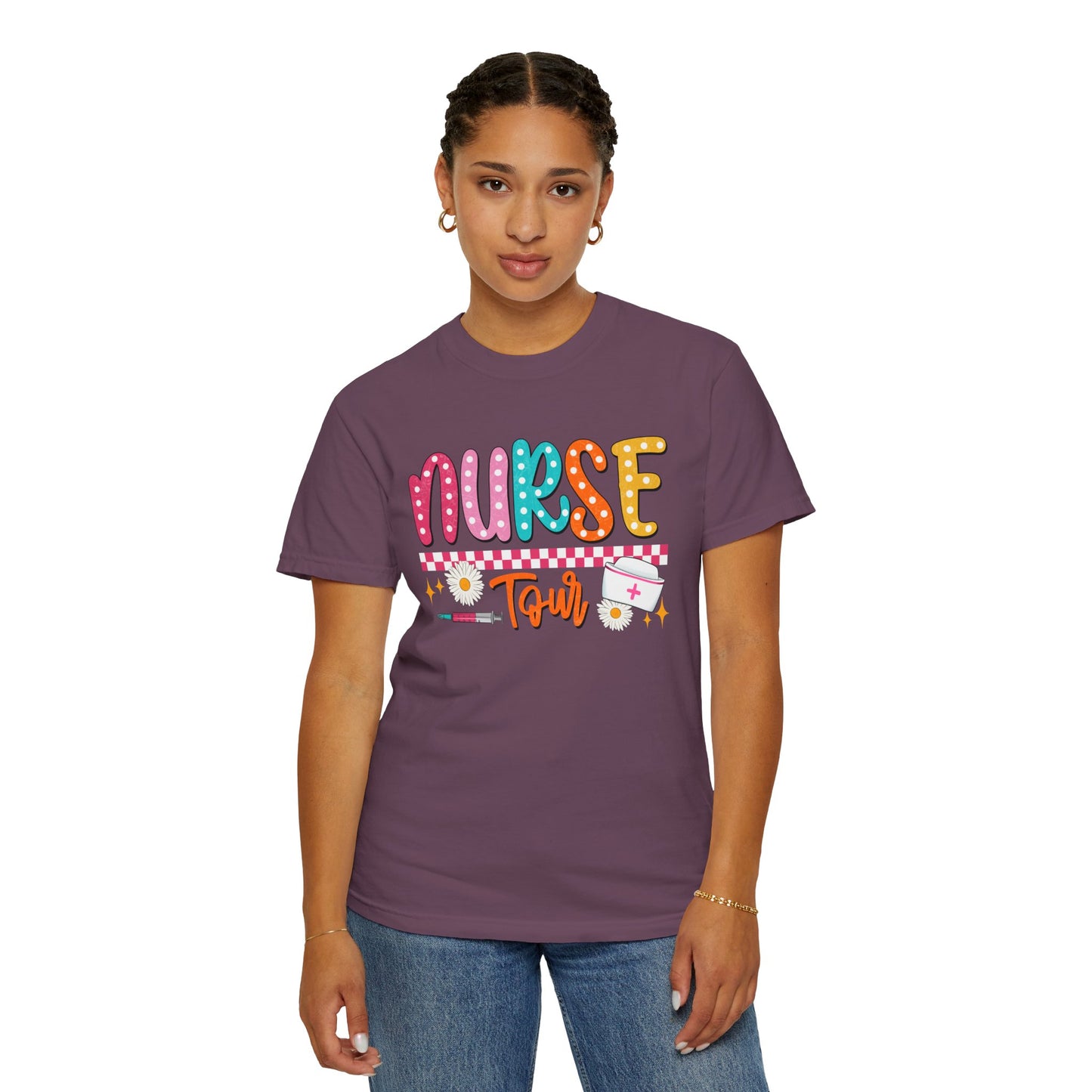COMFORT COLORS - T-Shirt — "Nurse Tour" Colorful Cute Nursing Graphic Tee