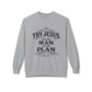 Try Jesus He’s the Man with the Plan Sweatshirt – Christian Faith Crewneck