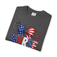 COMFORT COLORS - American Flag Nurse T-Shirt – Patriotic Stethoscope & Bow Healthcare Tee