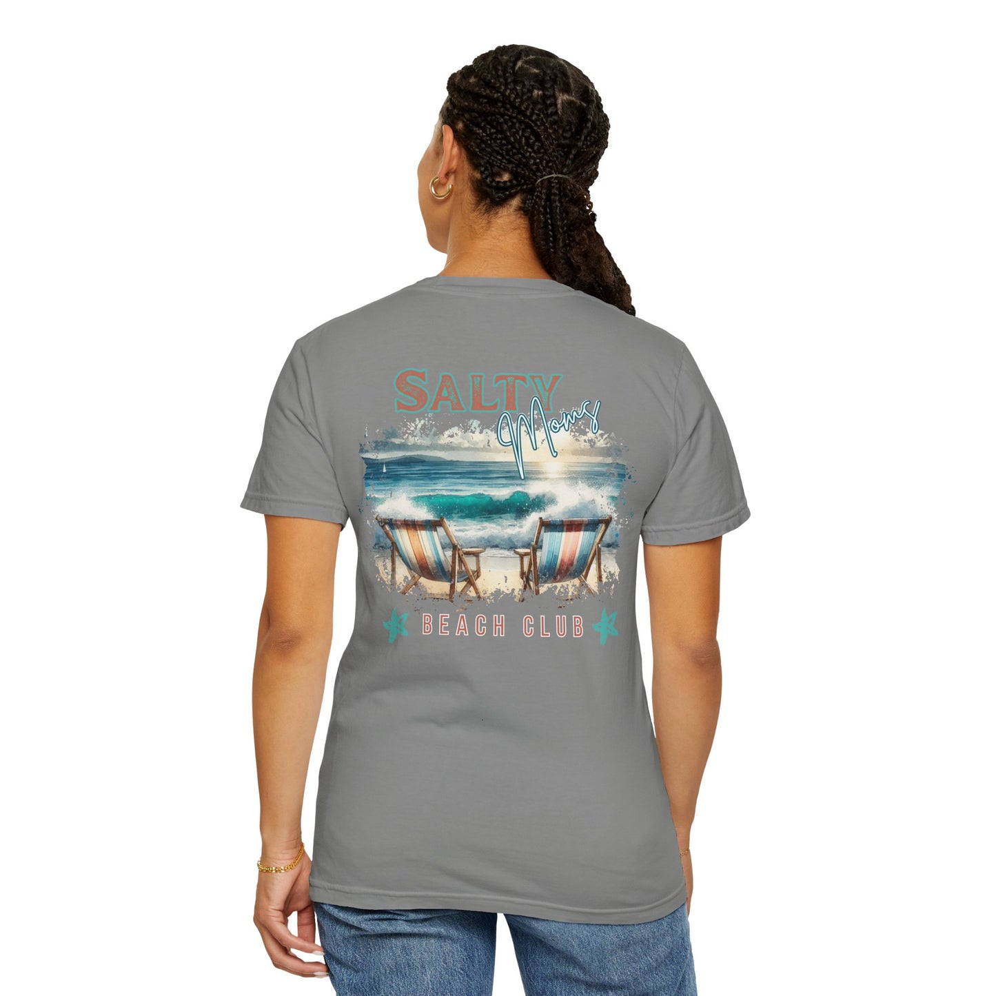 COMFORT COLORS - Salty Vibes Beach Club T-Shirt — 'Salty Memory' Coastal Graphic Tee