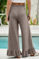 Black Ruffled Wide Leg Pull On High Waist Pants with Pockets