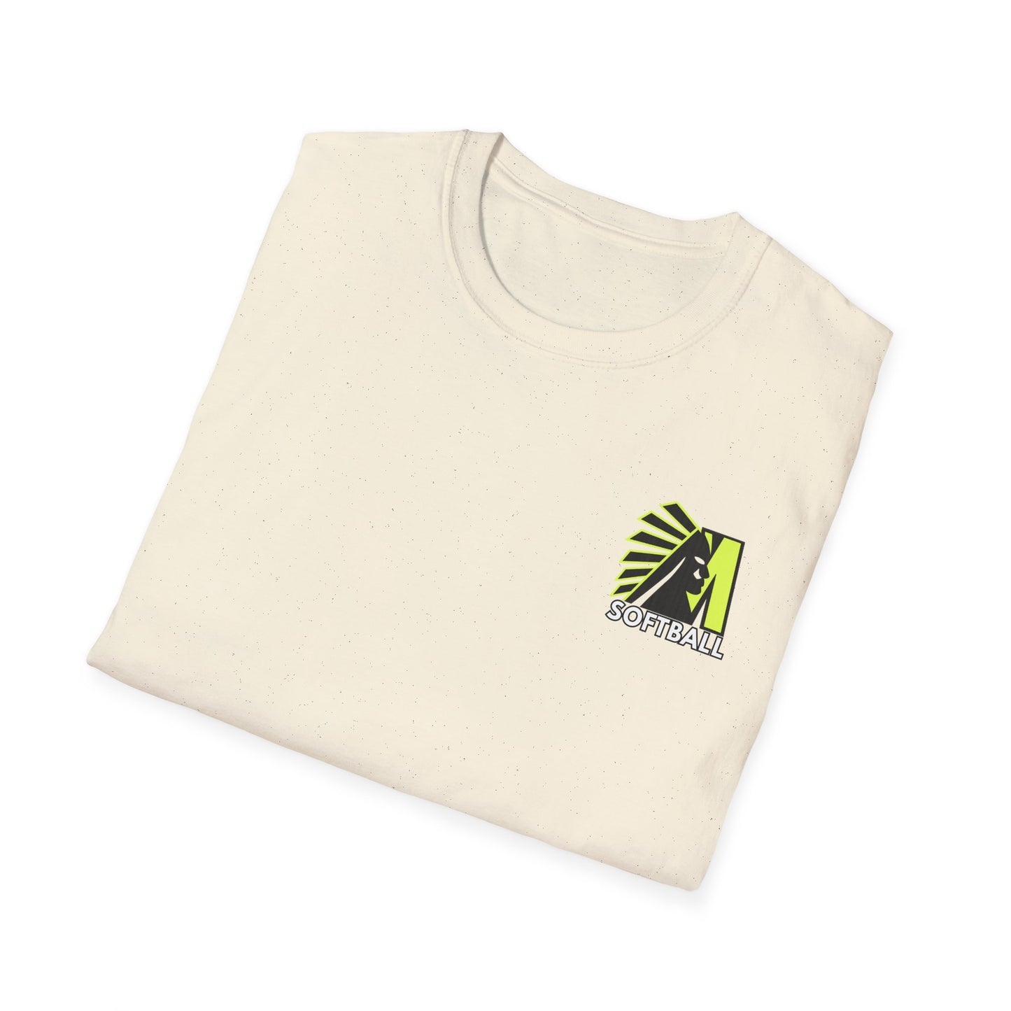 Midsouth Chicks Softball T-Shirt — Neon Green Softball Bow Design
