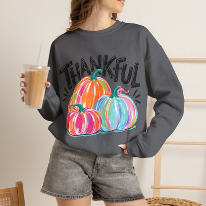 GILDAN - Thankful Pumpkin Crewneck Sweatshirt