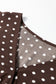 Chicory Coffee Polka Dot Long Sleeve Wrap V Neck Ruffle Hem Mini Dress