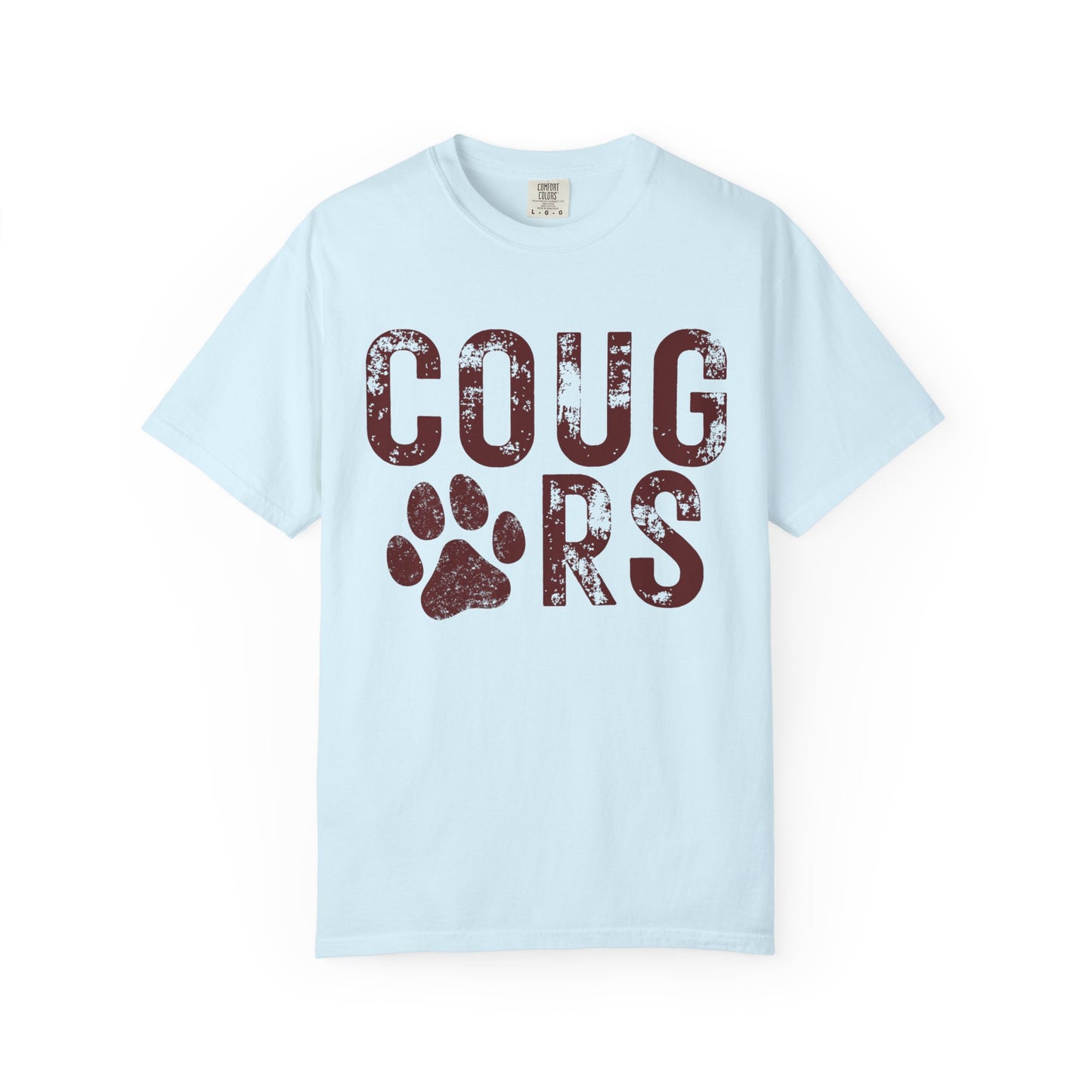 COMFORT COLORS - Cougars Distressed Paw T-Shirt