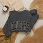 GILDAN - Cougars Crewneck Sweatshirt — BLACK LETTERS LEOPARD OUTLINE - Vintage Collegiate Team Pullover