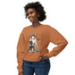 COMFORT COLORS - Leopard Bow Ghost Sweatshirt — Cute Halloween Ghost Holding Black Cat