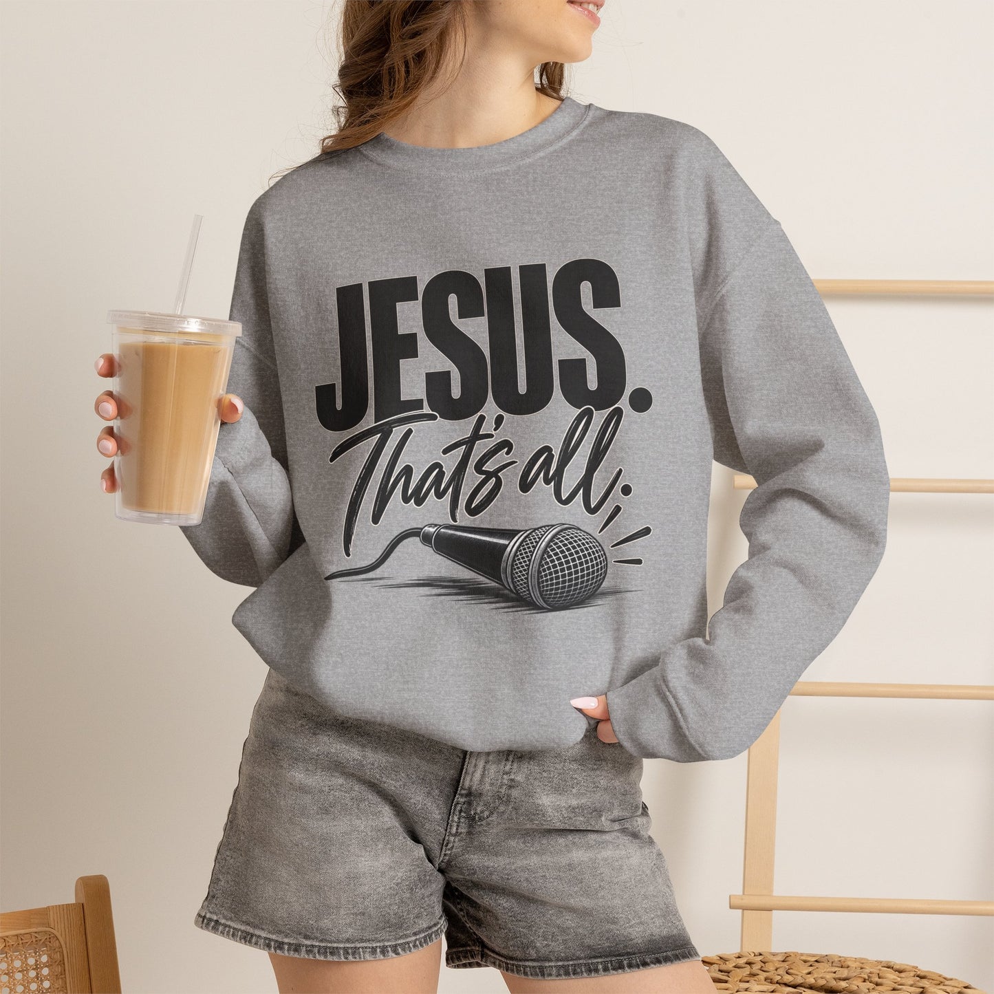 GILDAN - Crewneck Sweatshirt — "Jesus. That's All." Graphic Christian Pullover