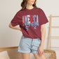 COMFORT COLORS  - America Graphic T-Shirt – Patriotic Red White Blue Tee with Ribbon