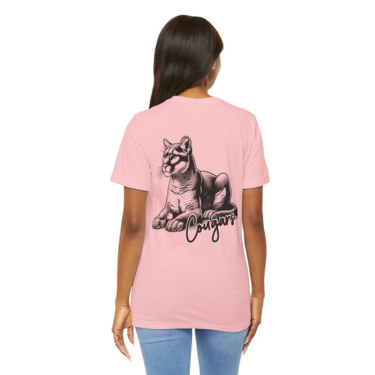 BELLA CANVAS - Cougars Vintage Mascot Tee — Retro Cougar Graphic Short Sleeve Shirt