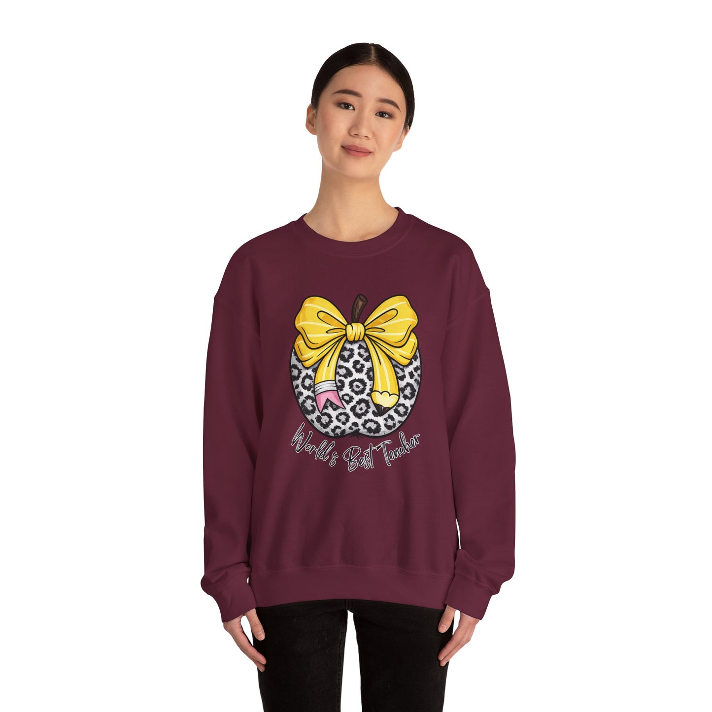 GILDAN - World's Best Teacher Unisex Heavy Blend™ Crewneck Sweatshirt