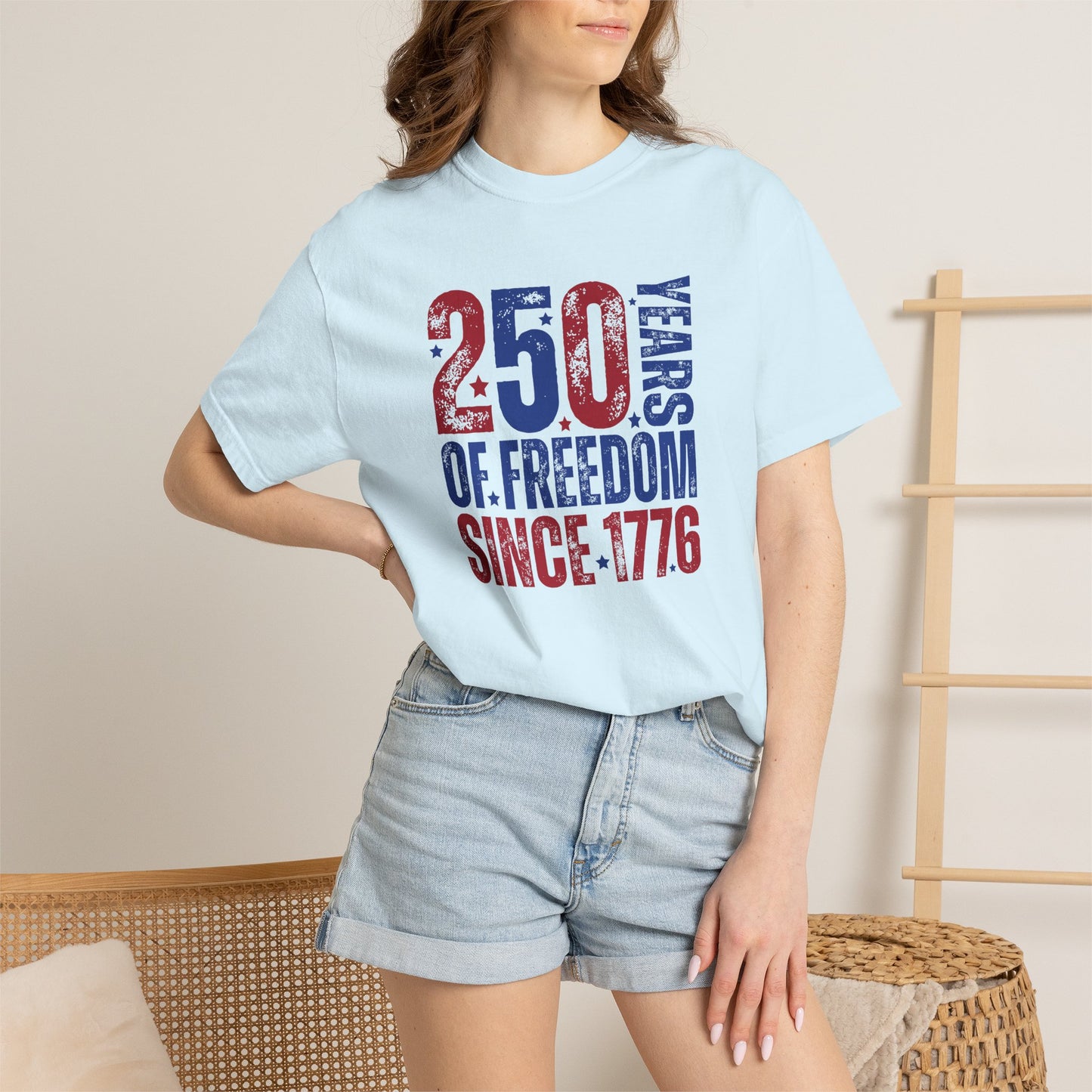COMFORT COLORS - 250 Years of Freedom Since 1776 T-Shirt — Patriotic Fourth of July Tee