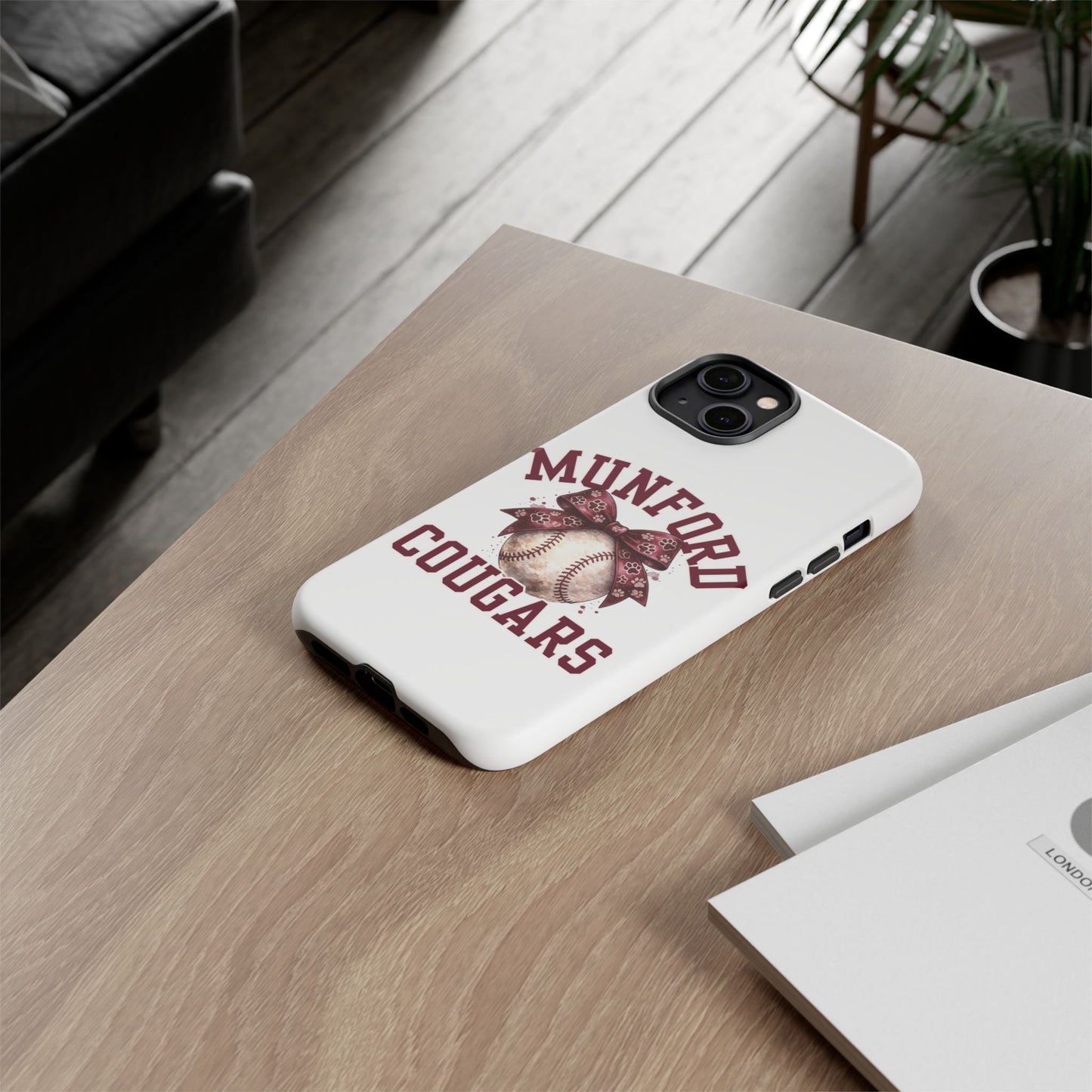 *** NEED TO PERSONALIZE THIS ? - DO NOT PURCHASE THIS ITEM - EMAIL ME @REFININGFAITHCOMPANY@GMAIL.COM - Munford Cougars Baseball Phone Case - Tough Cases Sports Team Phone Cover