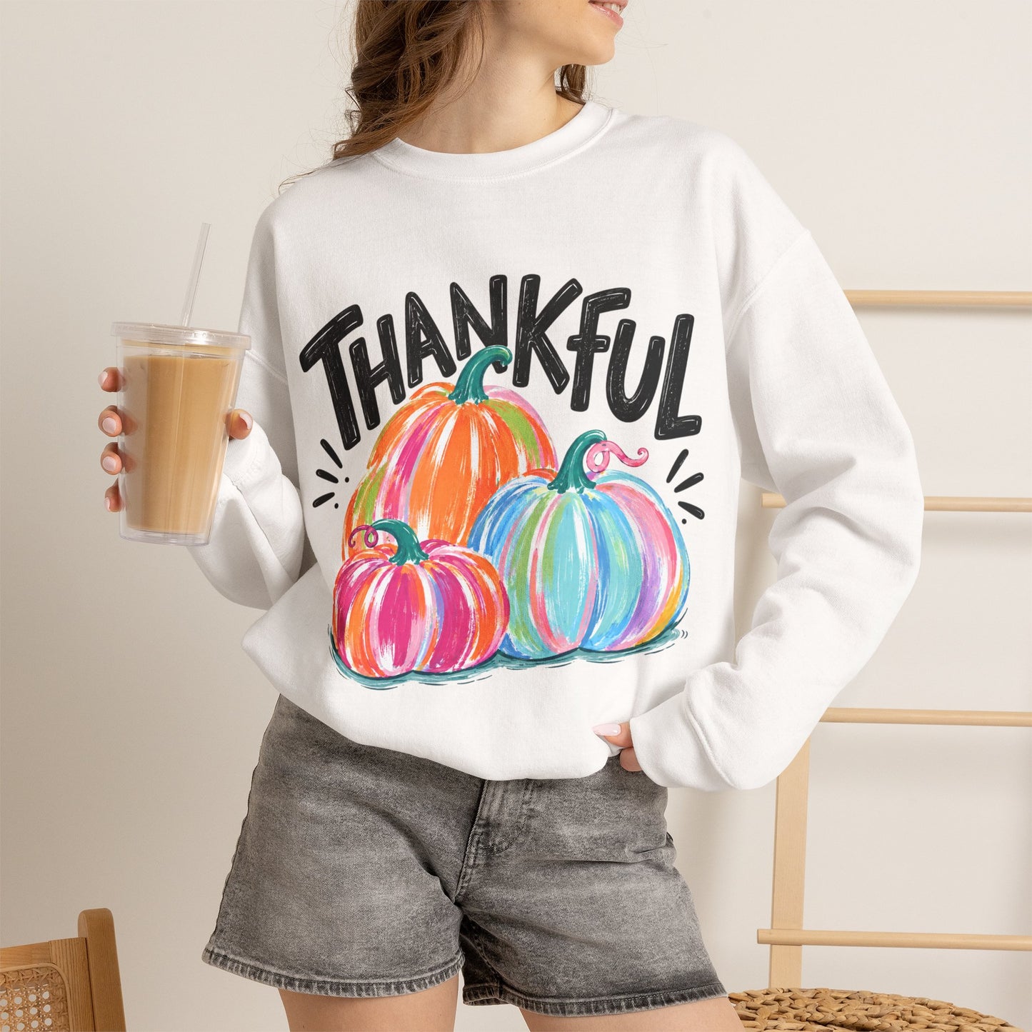 GILDAN - Thankful Pumpkin Crewneck Sweatshirt