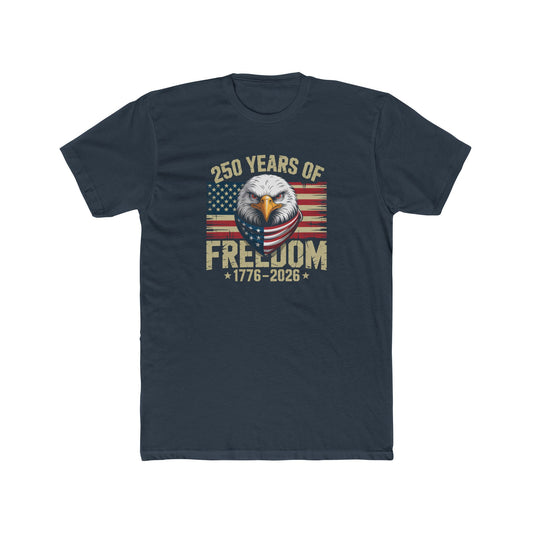 GILDAN - 250 Years of Freedom T-Shirt — 1776–2026 American Flag Eagle Patriotic Tee